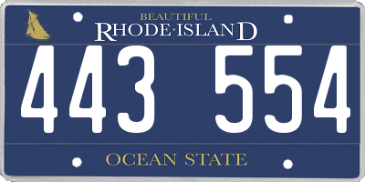 RI license plate 443554