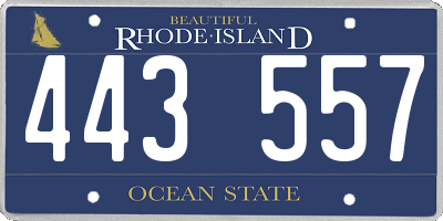 RI license plate 443557