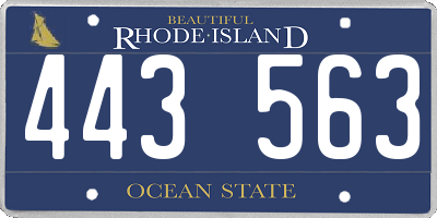 RI license plate 443563