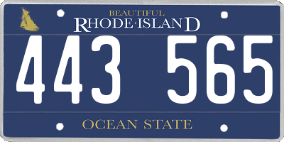 RI license plate 443565