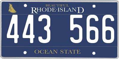 RI license plate 443566