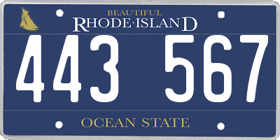 RI license plate 443567