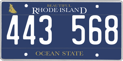 RI license plate 443568