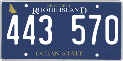 RI license plate 443570