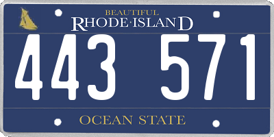 RI license plate 443571