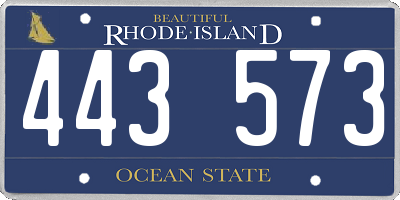 RI license plate 443573