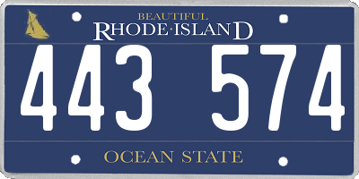 RI license plate 443574