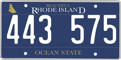 RI license plate 443575