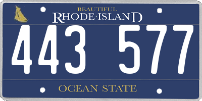 RI license plate 443577