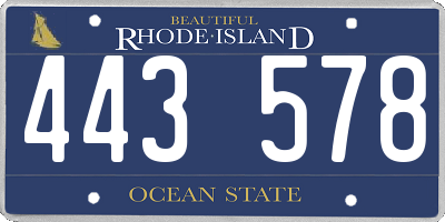 RI license plate 443578