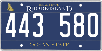RI license plate 443580