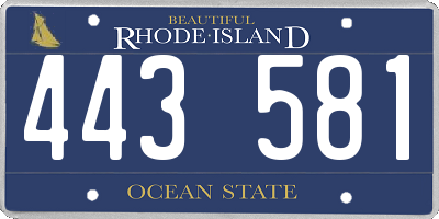 RI license plate 443581