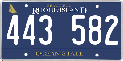 RI license plate 443582