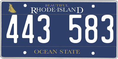 RI license plate 443583