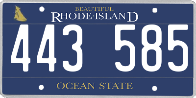 RI license plate 443585