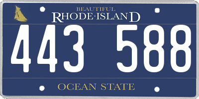 RI license plate 443588
