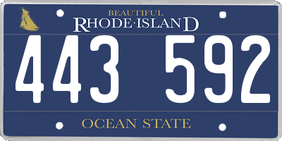 RI license plate 443592