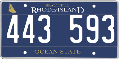 RI license plate 443593