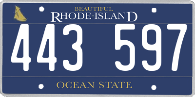 RI license plate 443597