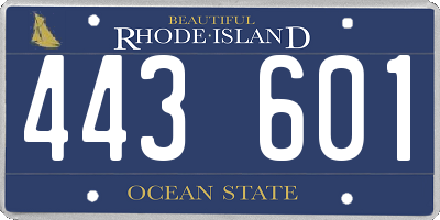 RI license plate 443601