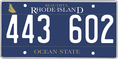 RI license plate 443602