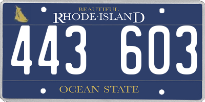 RI license plate 443603
