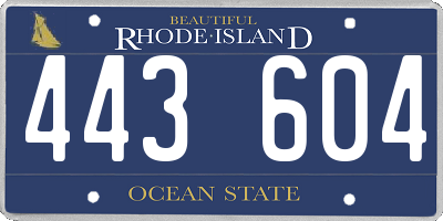 RI license plate 443604