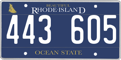 RI license plate 443605