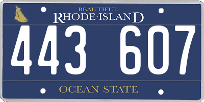 RI license plate 443607