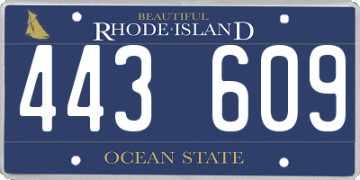 RI license plate 443609