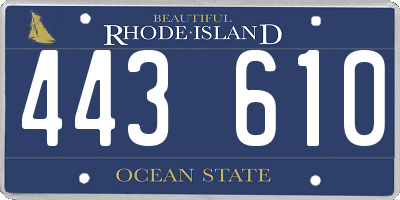 RI license plate 443610