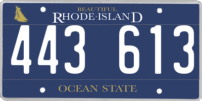 RI license plate 443613