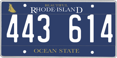 RI license plate 443614