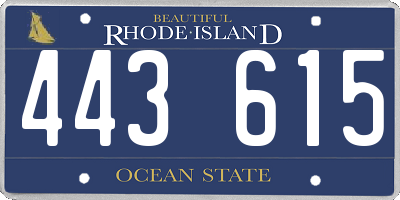 RI license plate 443615
