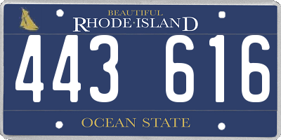 RI license plate 443616