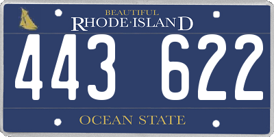 RI license plate 443622