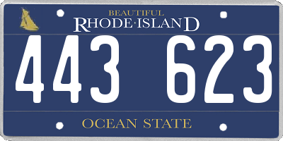 RI license plate 443623
