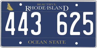 RI license plate 443625