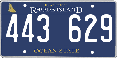 RI license plate 443629