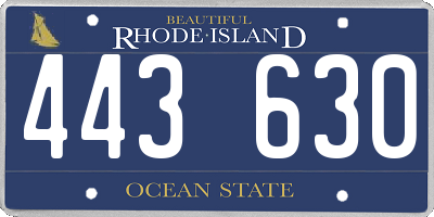 RI license plate 443630