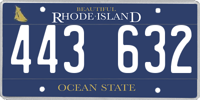 RI license plate 443632
