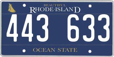RI license plate 443633