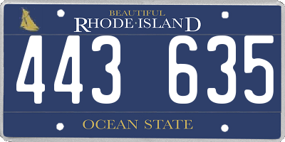 RI license plate 443635