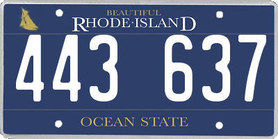 RI license plate 443637