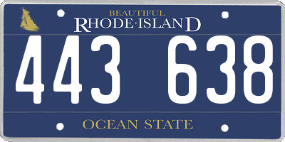 RI license plate 443638