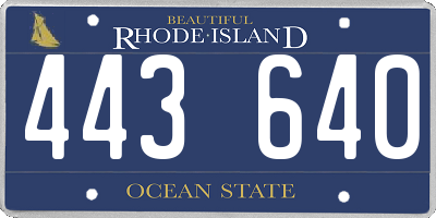 RI license plate 443640