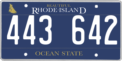 RI license plate 443642