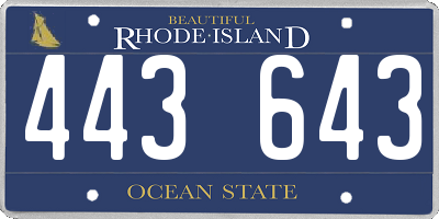 RI license plate 443643