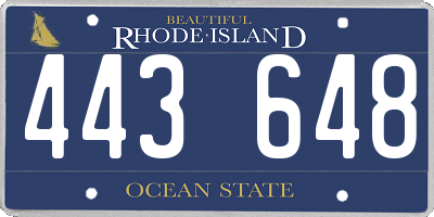 RI license plate 443648