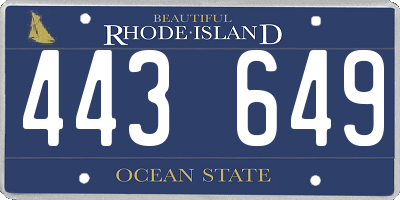 RI license plate 443649